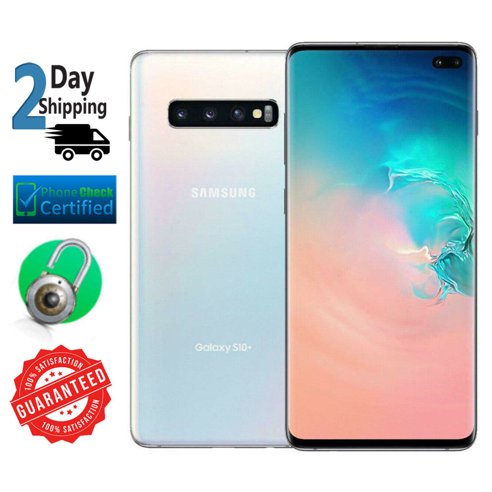 Galaxy S10+ 128GB SM-G975U Prism White Factory Unlocked Smartphone