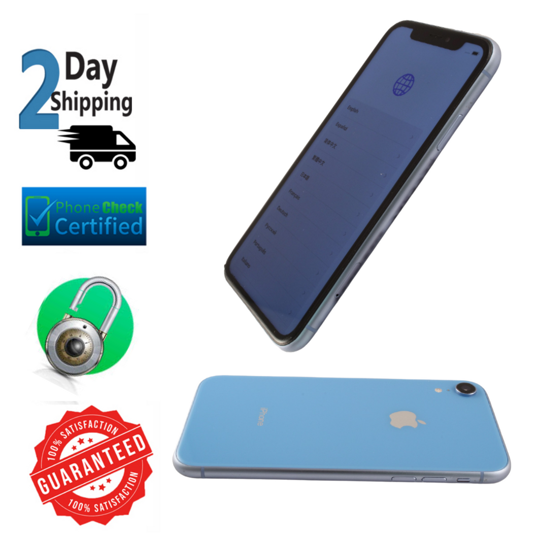 iPhone XR 64GB A1984 Blue Verizon + GSM Unlocked Smartphone